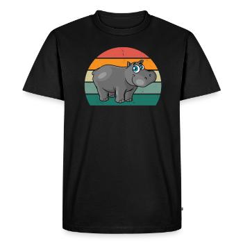 Hippopotame du Nil Hippopotames Hippopotames Nain Cheval - T-shirt Premium bio Homme - noir - Devant - Nico (187cm)