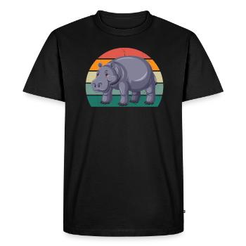 Hippopotame Hippopotame du Nil Hippopotame Hippopotame pygmée - T-shirt Premium bio Homme - noir - Devant - Nico (187cm)