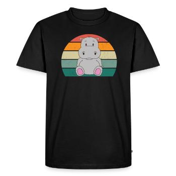 Hippopotame du Nil Hippopotames Hippopotames Nain Cheval - T-shirt Premium bio Homme - noir - Devant - Nico (187cm)