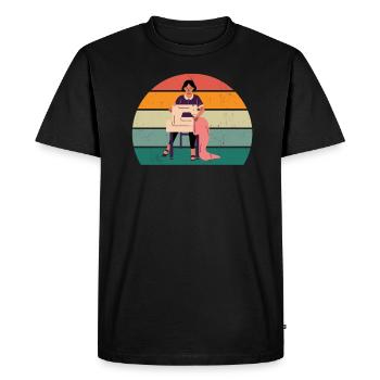 Couturière Couturière Tricoter Tricoter Aiguille Fil de fil - T-shirt Premium bio Homme - noir - Devant - Nico (187cm)