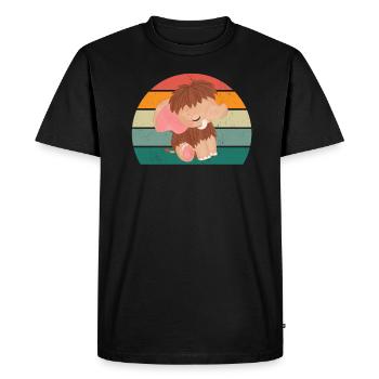 Mammouth Ice Age Elephants Fur Snow Ice Stone Age - T-shirt Premium bio Homme - noir - Devant - Nico (187cm)