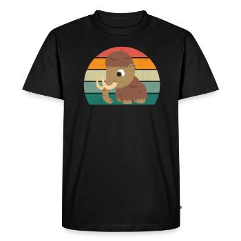 Mammouth Ice Age Elephants Fur Snow Ice Stone Age - T-shirt Premium bio Homme - noir - Devant - Nico (187cm)