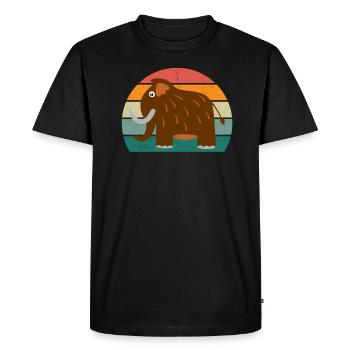Mammouth Ice Age Elephants Fur Snow Ice Stone Age - T-shirt Premium bio Homme - noir - Devant - Nico (187cm)