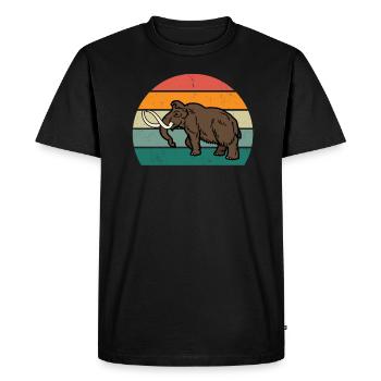 Mammouth Ice Age Elephants Fur Snow Ice Stone Age - T-shirt Premium bio Homme - noir - Devant - Nico (187cm)