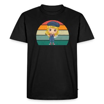 Peintre Peintre Dessin Dessinatrice Dessinatrice Couleur - T-shirt Premium bio Homme - noir - Devant - Nico (187cm)