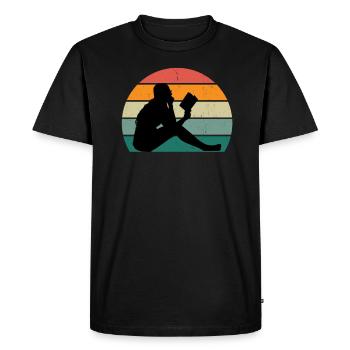 reader reader book books bookworm book reading - Men's Premium Organic T-Shirt - black - Front - Nico (187cm)