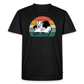 reader reader book books bookworm book reading - Men's Premium Organic T-Shirt - black - Front - Nico (187cm)
