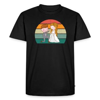 Marriage Marriage Boyfriend Girlfriend Marriage Love - Men's Premium Organic T-Shirt - black - Front - Nico (187cm)