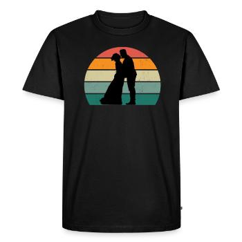 Mariage Mariage Petit ami Petite amie Mariage Amour - T-shirt Premium bio Homme - noir - Devant - Nico (187cm)