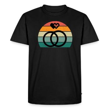 Mariage Mariage Petit ami Petite amie Mariage Amour - T-shirt Premium bio Homme - noir - Devant - Nico (187cm)