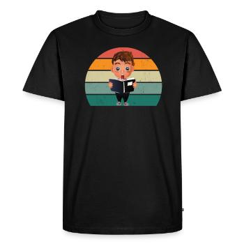 lecteur lecteur livres livres bookworm lecture de livres - T-shirt Premium bio Homme - noir - Devant - Nico (187cm)