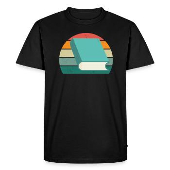reader reader book books bookworm book reading - Men's Premium Organic T-Shirt - black - Front - Nico (187cm)