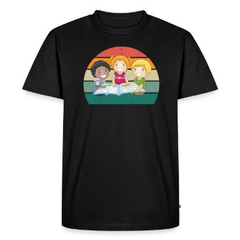reader reader book books bookworm book reading - Men's Premium Organic T-Shirt - black - Front - Nico (187cm)