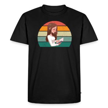 lecteur lecteur livres livres bookworm lecture de livres - T-shirt Premium bio Homme - noir - Devant - Nico (187cm)