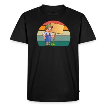 Farmer Farmer Tractor Stable Farm Animal Farmer - Men's Premium Organic T-Shirt - black - Front - Nico (187cm)