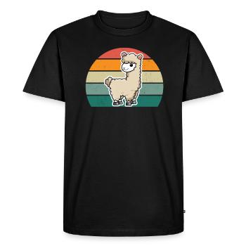 Lamas Alpaga Alpagas Lamamama Lamamama Lama Lama Lama - T-shirt Premium bio Homme - noir - Devant - Nico (187cm)
