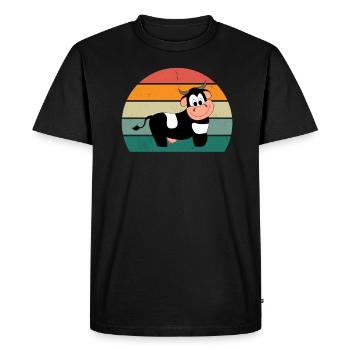 Cows Cattle Cattle Farm Farmer Meat Cow - Men's Premium Organic T-Shirt - black - Front - Nico (187cm)
