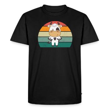 Cows Cattle Cattle Farm Farmer Meat Cow - Men's Premium Organic T-Shirt - black - Front - Nico (187cm)