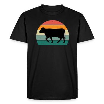 Cows Cattle Cattle Farm Farmer Meat Cow - Men's Premium Organic T-Shirt - black - Front - Nico (187cm)