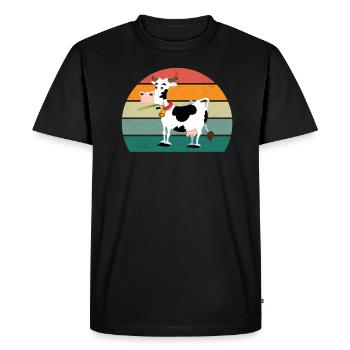 Cows Cattle Cattle Farm Farmer Meat Cow - Men's Premium Organic T-Shirt - black - Front - Nico (187cm)