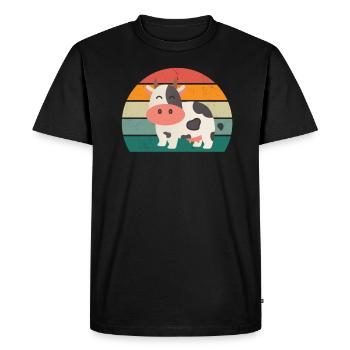 Cows Cattle Cattle Farm Farmer Meat Cow - Men's Premium Organic T-Shirt - black - Front - Nico (187cm)