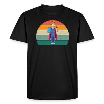 Aide à la guérison Infirmière en santé de guérison - T-shirt Premium bio Homme - noir - Devant - Nico (187cm)