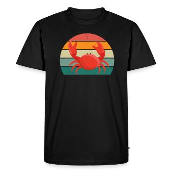 Gale de crabe Fruits de mer Coquillages Crabe - T-shirt Premium bio Homme - noir - Devant - Nico (187cm)