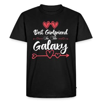 Best Girlfriend In the galaxy. La meilleur copine. - T-shirt Premium bio Homme - noir - Devant - Nico (187cm)
