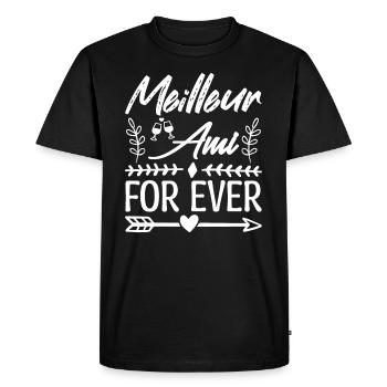Meilleur Ami for ever Cadeau Copain cadeau d'amour - T-shirt Premium bio Homme - noir - Devant - Nico (187cm)