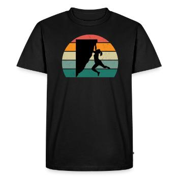 Grimpeur Grimpeur Bloc Escalade de bloc - T-shirt Premium bio Homme - noir - Devant - Nico (187cm)