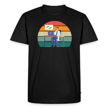 Microscope Tardian Slipper Microbiologie - T-shirt Premium bio Homme - noir - Devant - Nico (187cm)