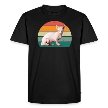Chat Chaton Chat Maman Chat Papa Maîtresse Chat - T-shirt Premium bio Homme - noir - Devant - Nico (187cm)