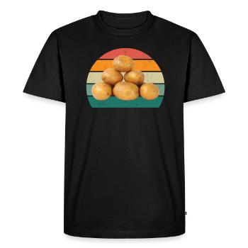 Potatoes French fries Potato - Men's Premium Organic T-Shirt - black - Front - Nico (187cm)