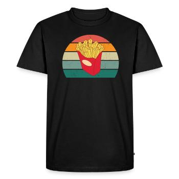 Potatoes French fries Potato - Men's Premium Organic T-Shirt - black - Front - Nico (187cm)