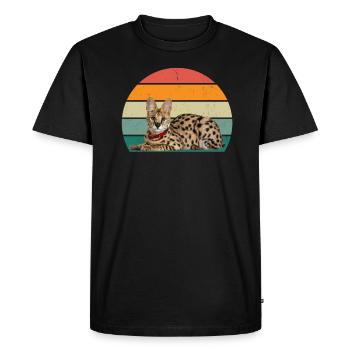 Chat Chaton Chat Maman Chat Papa Maîtresse Chat - T-shirt Premium bio Homme - noir - Devant - Nico (187cm)