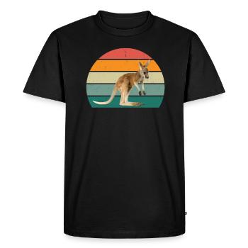Kangaroos Kangaroo Bag Jumping Boxing Kangaroo - Men's Premium Organic T-Shirt - black - Front - Nico (187cm)