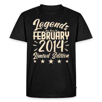 Naissance En Février 2014. Cadeau d'anniversaire. - T-shirt Premium bio Homme - noir - Devant - Nico (187cm)