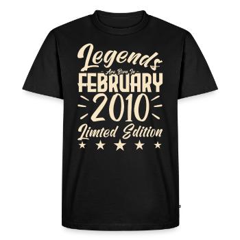 Born in February 2010. Birthday gift. - Men's Premium Organic T-Shirt - black - Front - Nico (187cm)