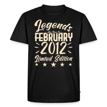 Born in February 2012. Birthday gift. - Men's Premium Organic T-Shirt - black - Front - Nico (187cm)