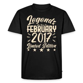 Born in February 2017. Birthday gift. - Men's Premium Organic T-Shirt - black - Front - Nico (187cm)