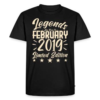 Naissance En Février 2019. Cadeau d'anniversaire. - T-shirt Premium bio Homme - noir - Devant - Nico (187cm)