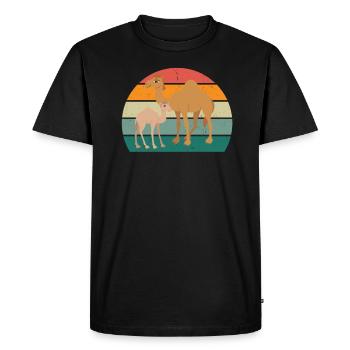 Camels Camel Desert Arabia Dromedary Camel - Men's Premium Organic T-Shirt - black - Front - Nico (187cm)