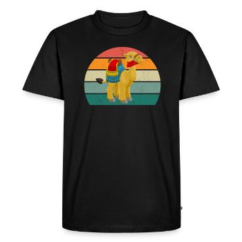Chameaux Chameau Désert Arabie Dromadaire Chameau - T-shirt Premium bio Homme - noir - Devant - Nico (187cm)