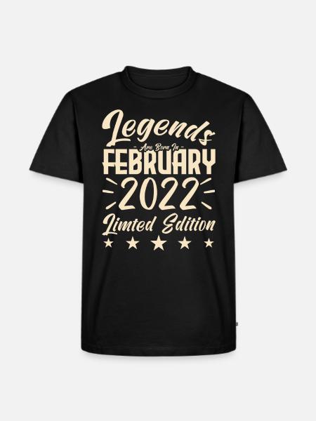 Births February 2022. Birthday gift. - Men's Premium Organic T-Shirt - black