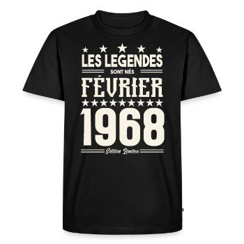 cadeau d'anniversaire Février 1968. février 1968. - T-shirt Premium bio Homme - noir - Devant - Nico (187cm)
