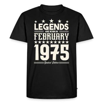 Gift legend February 1975. Gift February 1975. - Men's Premium Organic T-Shirt - black - Front - Nico (187cm)
