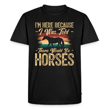 cadeau cavalier - Cadeau cheval - fan de chevaux. - T-shirt Premium bio Homme - noir - Devant - Nico (187cm)