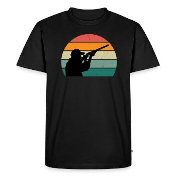 Hunting Hunter Hunting Horn Game Game Forest Forester - Men's Premium Organic T-Shirt - black - Front - Nico (187cm)