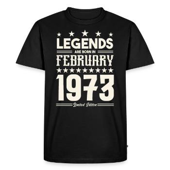 Gift legend February 1973. Gift February 1973. - Men's Premium Organic T-Shirt - black - Front - Nico (187cm)