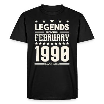 Cadeau Légende Février 1990. cadeau février 1990. - T-shirt Premium bio Homme - noir - Devant - Nico (187cm)